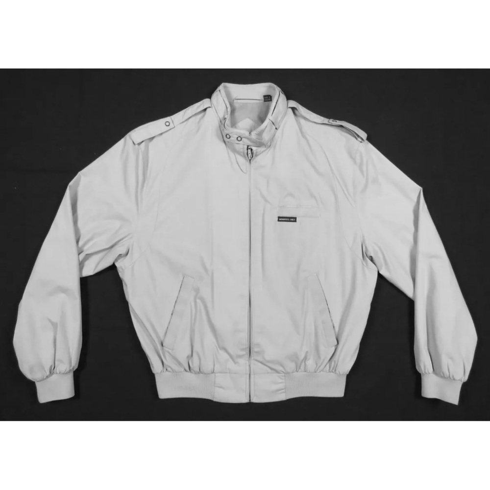 Vintage 80s Members Only Cafe Racer Tan Mens Full Zip Bomber Jacket 42
